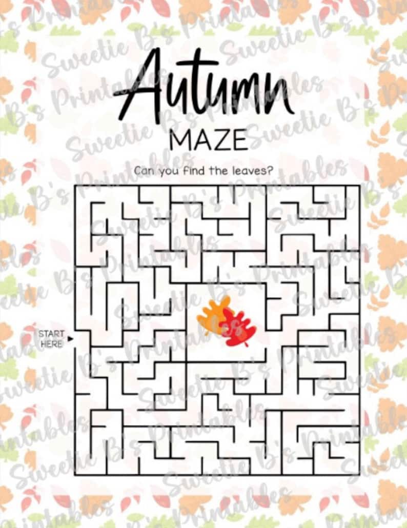 INSTANT DOWNLOAD Autumn Activity Sheet Printable Autumn Game - Etsy