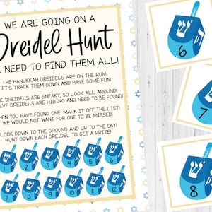 INSTANT DOWNLOAD Hanukkah Scavenger Hunt Printable - Hanukkah Game Printable - Hanukkah Activity Printable - Dreidel Hunt Game