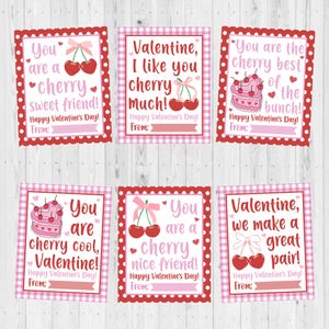 SOFORTIGER DOWNLOAD - Kirsche Valentinstag Karte zum ausdrucken - Kinder druckbare Valentinstag Karte - Süßer Kirsch Valentinstag - Valentinstag zum Ausdrucken