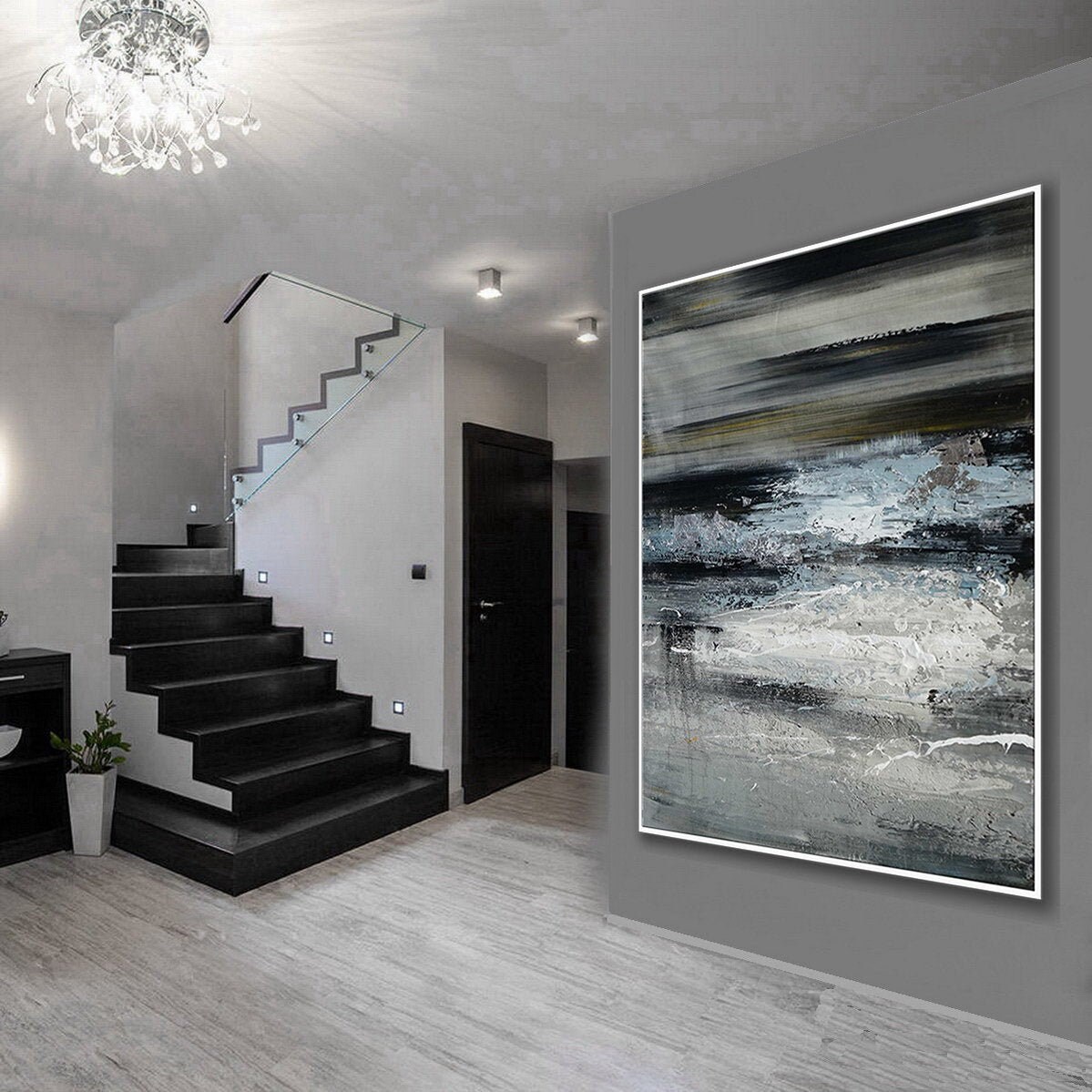 Neutrale Farbe Oversize MinimalistIsches Acrylgemälde Extra | Etsy