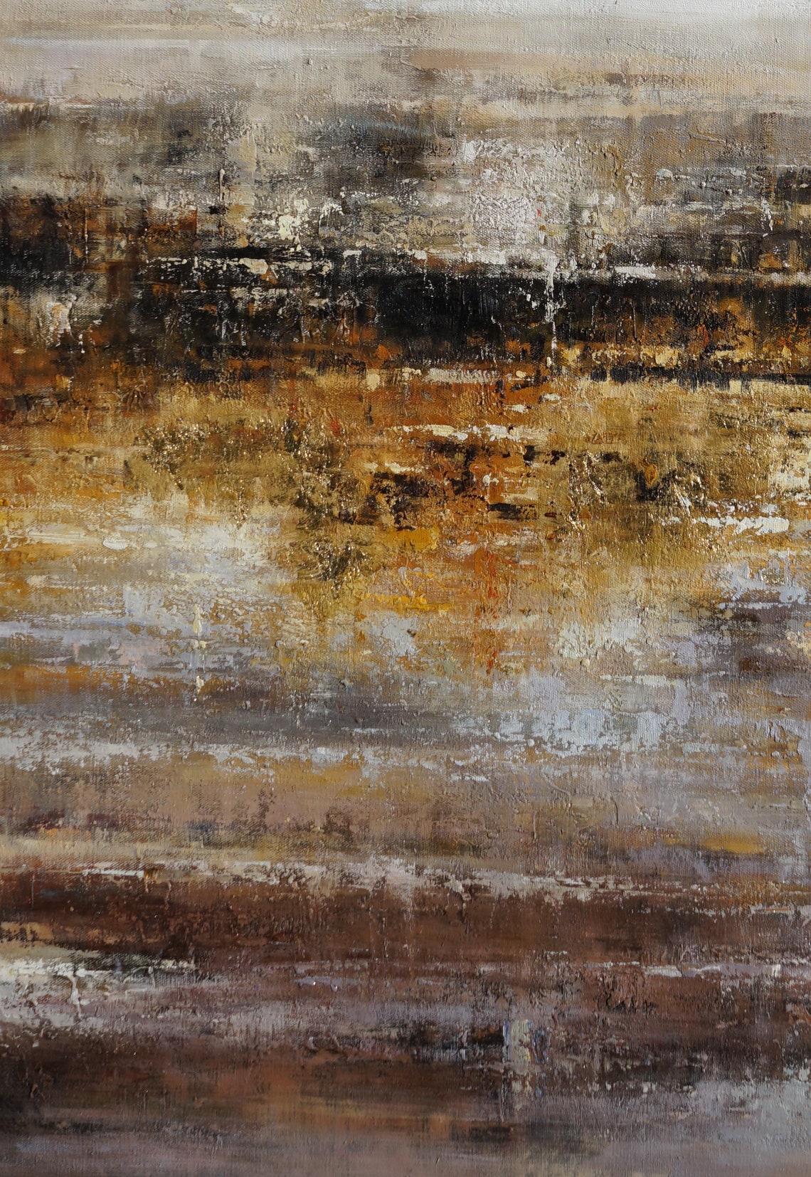 Oversize Vertical Modern Texture Oil Painting on Canvas Gray Etsy