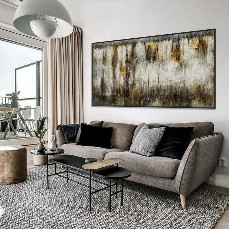 Panoramic Contemporary Modern Neutral Framed Wall Art Large Etsy