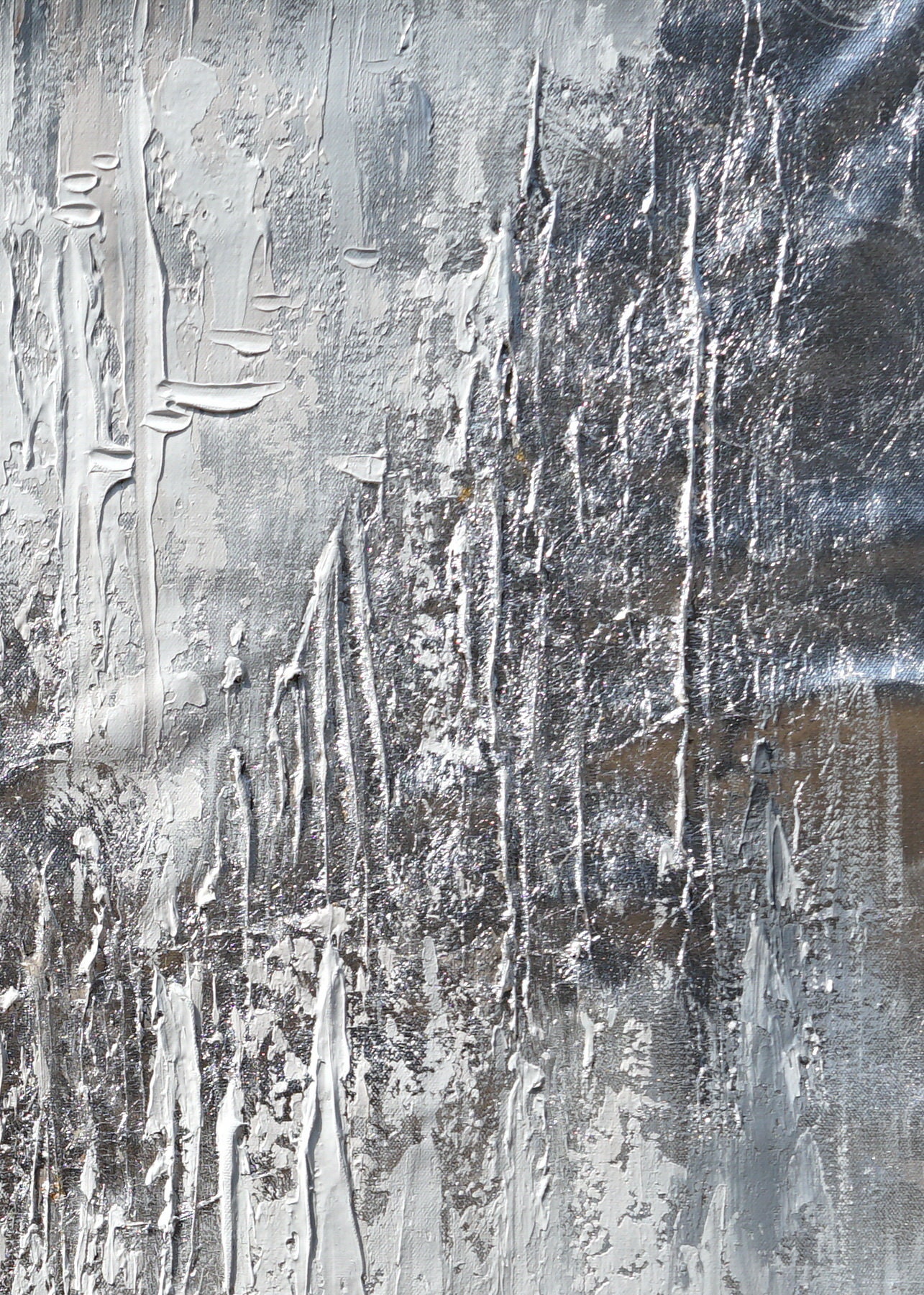 Silver Leaf Abstract Artwork Oversize Square Wall Art Extra Etsy