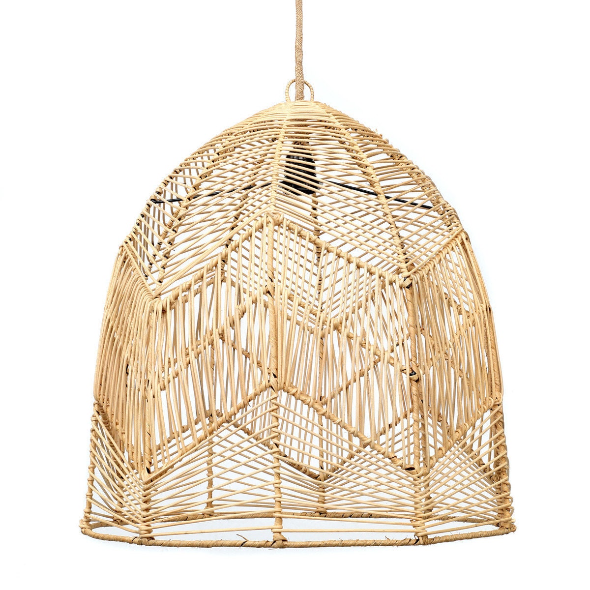 Suspension Bala - Luminaire en Rotin Naturel Style Bohème, 3 Tailles, 2 Coloris