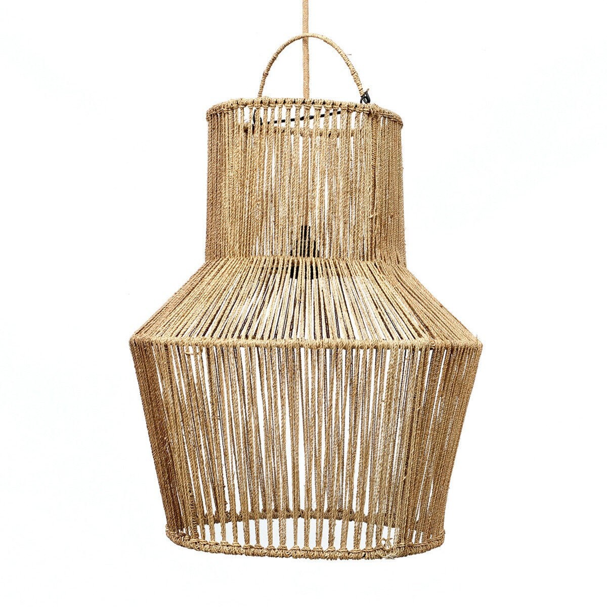 Suspension Jarron - Luminaire en Cordes Naturelles Style Bohème, 2 Coloris