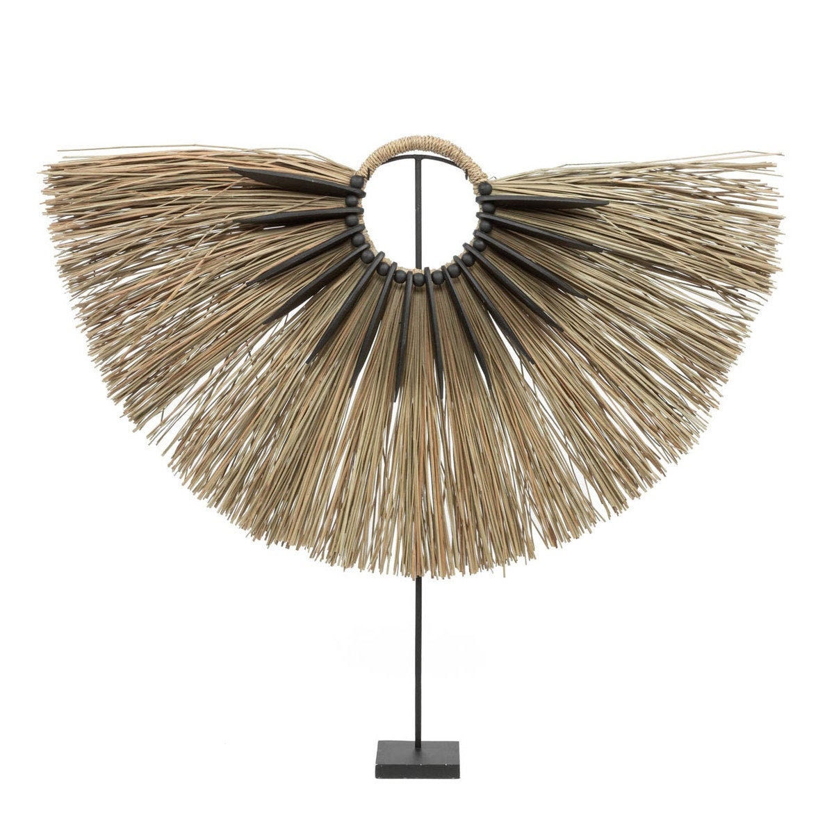 Décoration Alang Wood sur Pied, Grande Deco Murale Boho, 80 cm