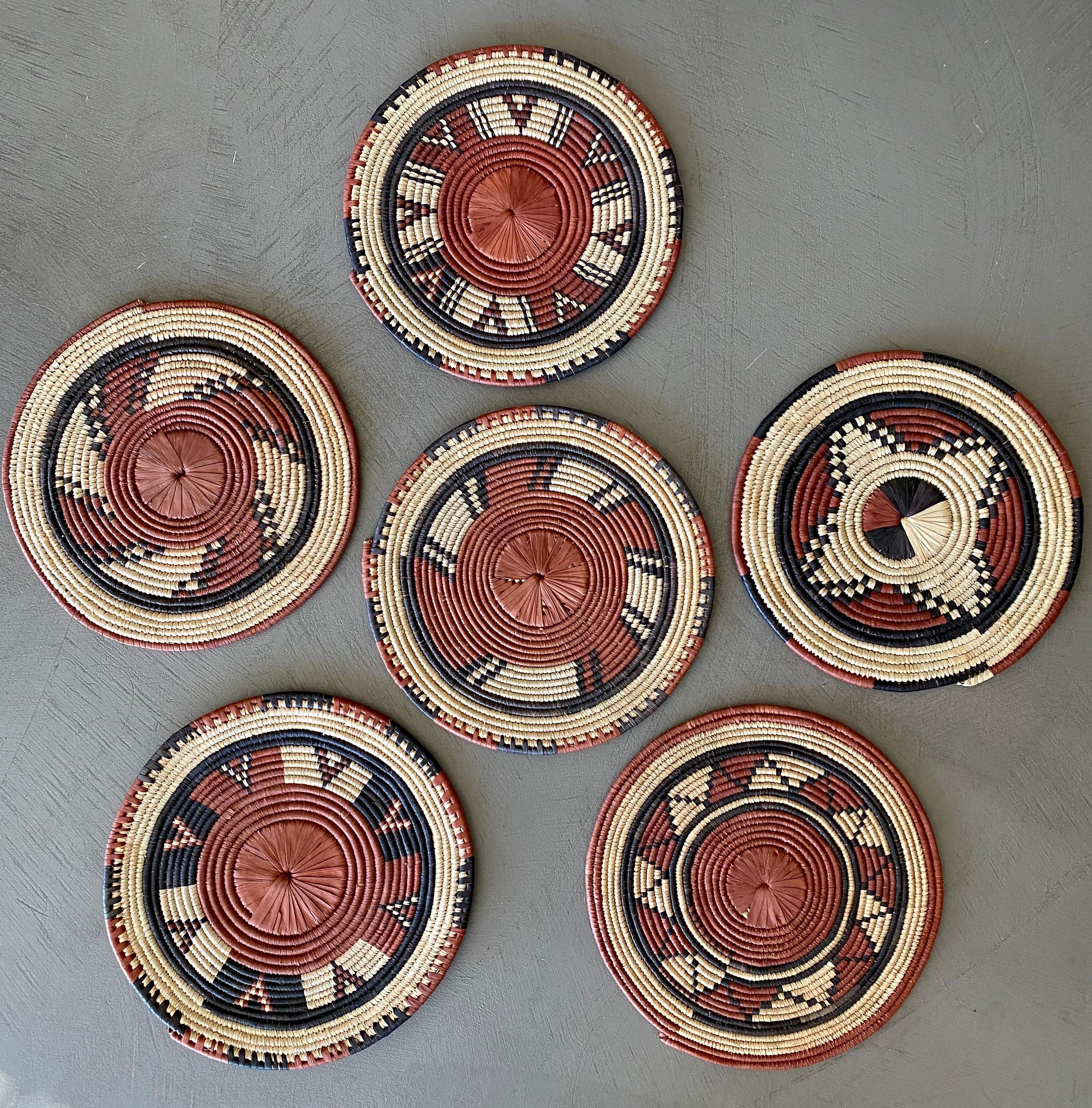 Dessous de Plats Africain Colorés et Tissés, Art Ethnique