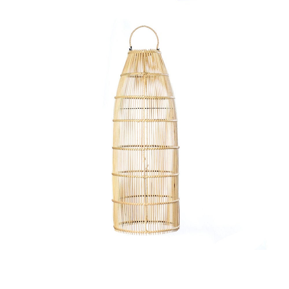 Suspension Naturelle - Luminaire en Rotin Style Filet de Poisson