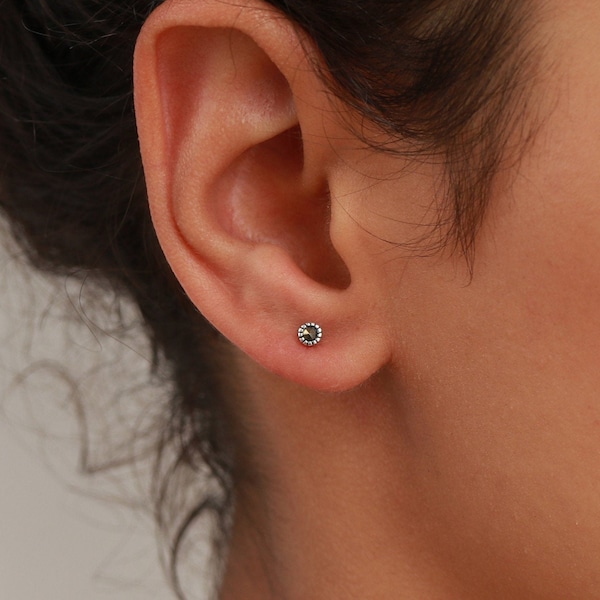 Small earrings, marcasite earrings, silver studs, tiny earrings, simple earrings, cartilage earrings, marcasite jewelry, minimalist earrings