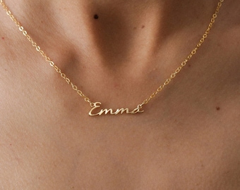 Gepersonaliseerde voornaamketting, minimalistische ketting, massief zilver, initiële ketting, damescadeau, moedercadeau, Moederdagketting