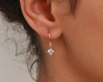 Gold earrings, hoop earrings, boho earrings, crystal earrings, dangle hoop, small hoops, minimalist earrings, dainty hoops, boho jewelry