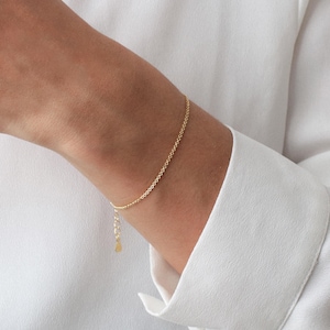 Minimalistische armband, gouden armband, eenvoudige armband, damesarmband, zilveren armband, dunne armband, massief zilver, gelaagde armband