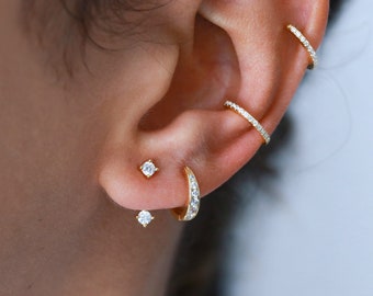 Boucles d'oreilles minimalistes, bijoux argent, puces élégantes, bijoux délicats, boucles mariage, ensemble boucles, bijoux d'oreille
