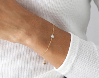 Amazonite bracelet, gold filled or silver, dainty bracelet, minimalist bracelet, amazonite jewelry, gold bracelet, natural stone, crystal