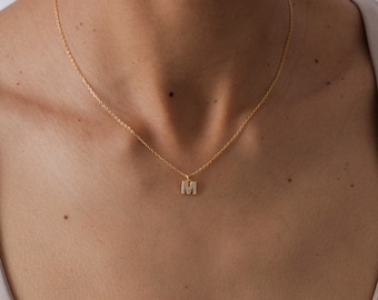 Collier lettre, collier minimaliste, argent massif, collier initial, collier or, collier nom, collier argent, collier personnalisé