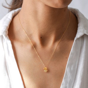 Citrine necklace, minimalist necklace, citrine jewelry, pendant necklace, boho necklace, gold necklace, birthstone necklace