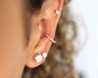 Piercing Oreille Helix Cartilage Manchette Couronne Dorée