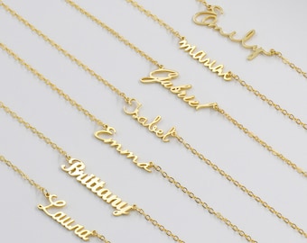 Name necklace, minimalist necklace, sterling silver, custom necklace, gold necklace, silver necklace, gift for women, gift for mum, initial