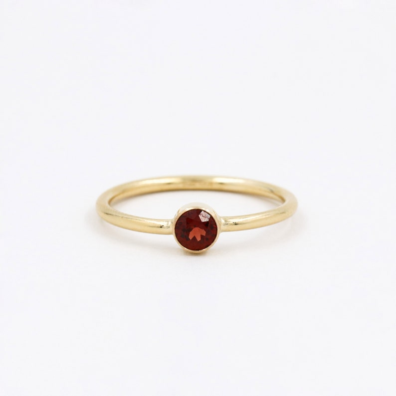 Garnet ring, natural stone, gold or silver, solitaire ring, 14k gold filled, sterling silver, birthstone ring, garnet jewelry, women ring image 1