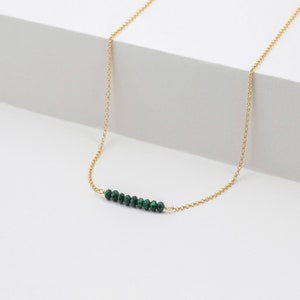 Natural malachite necklace, elegant necklace, gold jewelry, malachite jewelry, womens jewelry, stone necklace, birthstone gift, 925 necklace