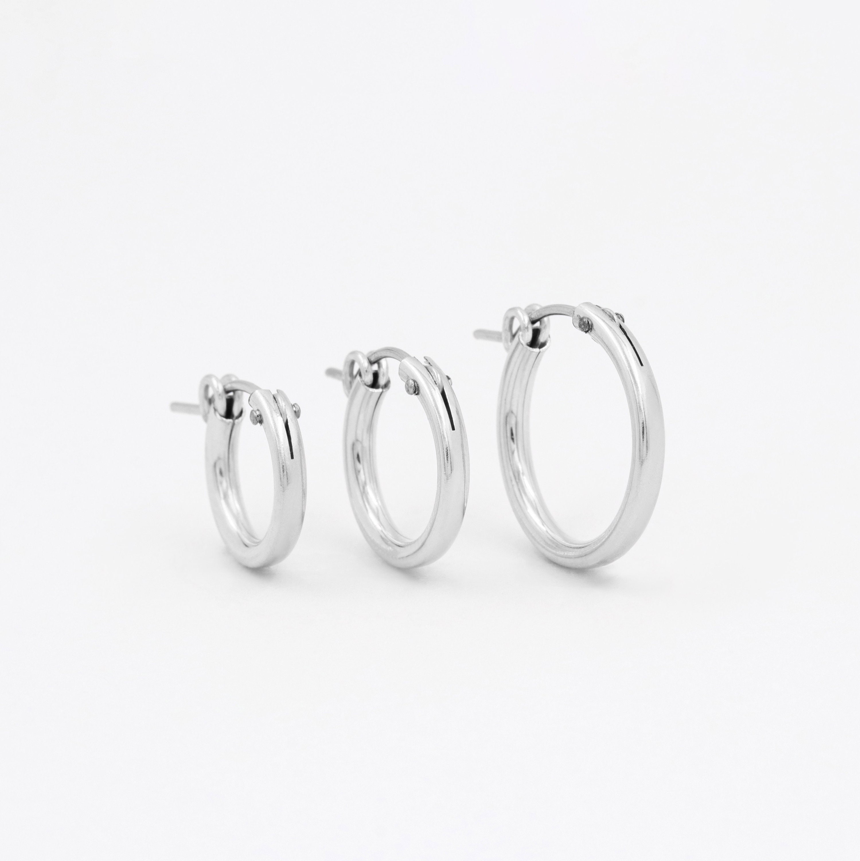 SILVER925 SIMPLE HOOP EARRINGS 埋め込め /シルバー/ピアス