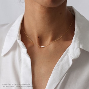 Ras du cou perle, collier perle, collier simple, or rempli 14k, argent massif, collier mariage, collier en or, une perle, bijou perle image 7