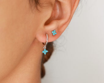 Turquoise earrings, sterling silver, dainty earrings, minimalist earrings, small earrings, gold earrings, womens jewelry, turquoise jewelry