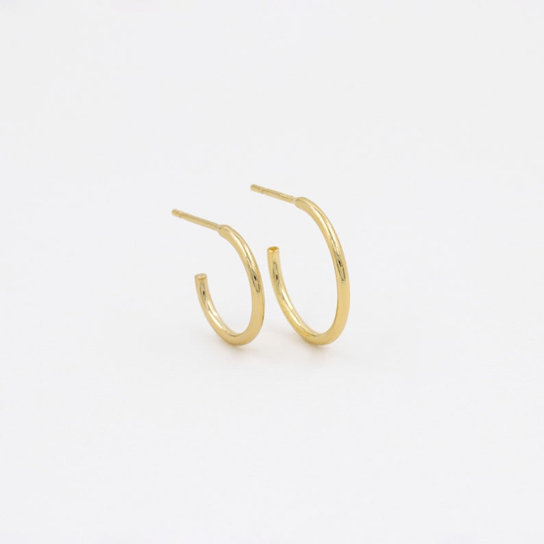 Gold hoops, tiny earrings, 14k gold filled, thin earrings, mini hoops, gold earrings, simple hoops, gold huggies, slim hoops, gold jewelry image 3