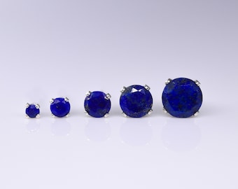 Lapis lazuli earrings, small studs, silver earrings, 2-6 mm, boho earrings, elegant studs, gold earrings, stone jewelry, blue earrings