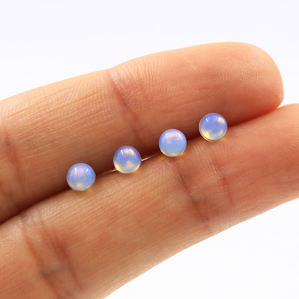 Tiny moonstone studs, moonstone jewelry, sterling silver, birthstone earrings, minimalist jewelry, boho earrings, 4-6mm earrings, small stud