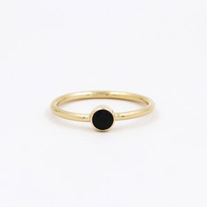 Black onyx ring, natural stone, gold or silver, dainty ring, 14k gold filled, solitaire ring, birthstone ring, sterling silver, women ring