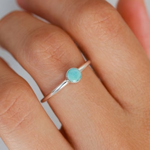 Larimar ring, silver ring, dainty ring, womens ring, sterling silver, natural stone, gemstone ring, promise ring, gold filled, gift for her