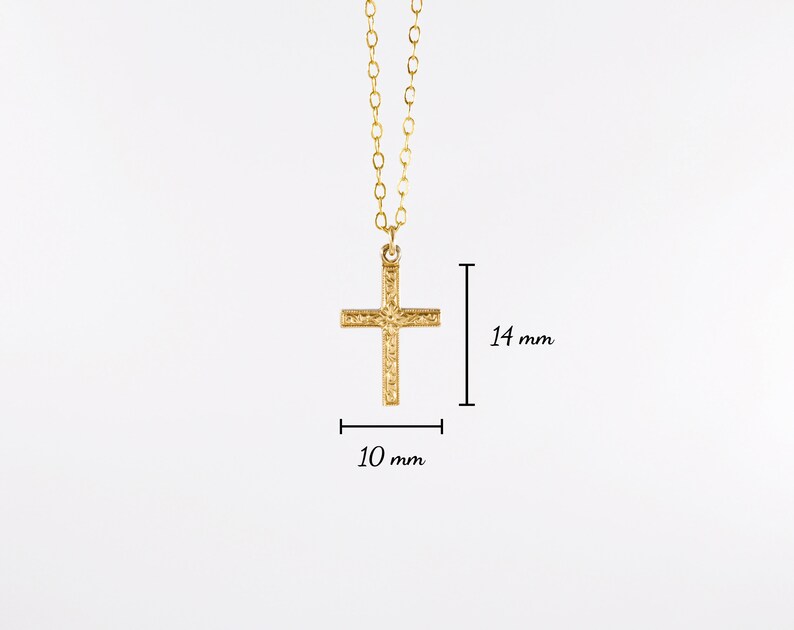 Cross necklace, gold necklace, religious necklace, dainty necklace, women necklace, 14k gold filled, small necklace, gold jewelry image 3