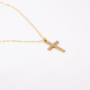 Cross necklace, gold necklace, religious necklace, dainty necklace, women necklace, 14k gold filled, small necklace, gold jewelry image 5