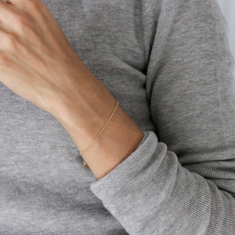 Minimalist bracelet, gold bracelet, simple bracelet, 14k gold filled, silver bracelet, thin bracelet, sterling silver, layered bracelet image 1