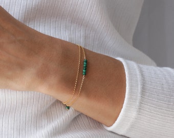 Natural malachite bracelet, elegant bracelet, gold jewelry, malachite jewelry, womens jewelry, stone bracelet, birthstone gift