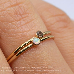 Saffierring, gouden ring, delicate ring, 14k goud gevuld, geboortesteen, kleine ring, minimalistische ring, damesring, eenvoudige ring afbeelding 6