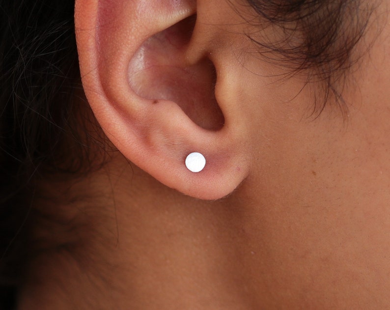 Runda örhängen, sterlingsilver, geometriska örhängen, cirkulära örhängen, minimalistiska örhängen, fina örhängen, enkla smycken bild 6