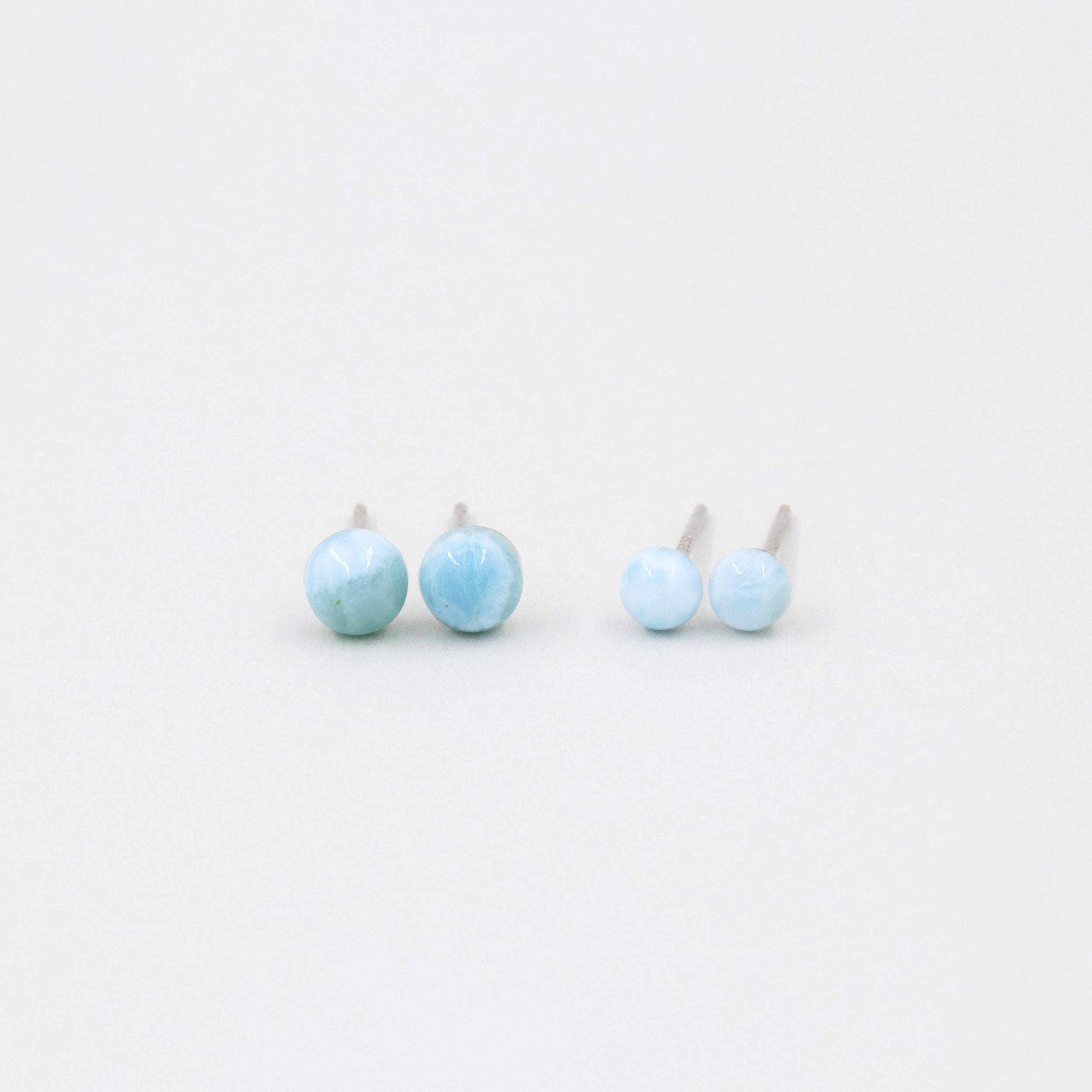 Larimar studs, silver earrings, minimalist earrings, small earrings, natural stones, larimar jewelry, sterling silver, birthstones