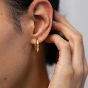 Minimalist hoops, dainty earrings, gold earrings, simple hoops, sterling silver, elegant jewelry, huggie hoops, boho hoops, gold hoops