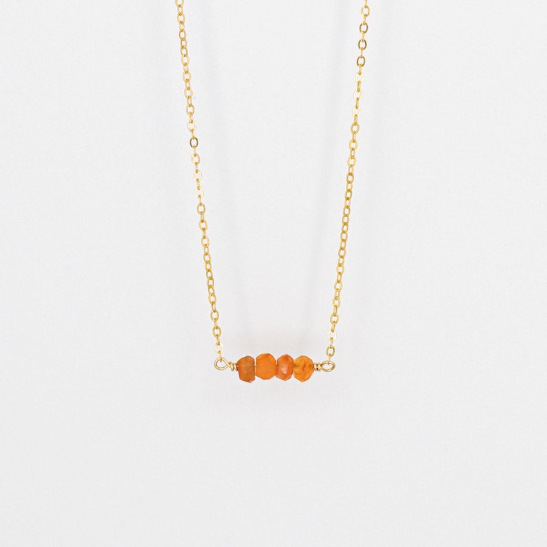 Carnelian necklace, minimalist jewelry, gold filled or silver, tiny necklace, birthstone jewelry, simple necklace, carnelian jewelry image 3