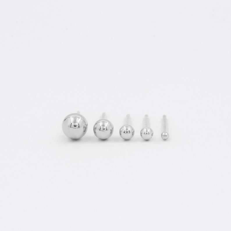 Puces boule or, puces minimalistes, clous 4mm, or 18k, petites puces, bijou or, boucles simples, plaqué or, boucles d'oreilles image 6