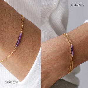 Sapphire bracelet, gold bracelet, dainty bracelet, birthstone jewelry, silver bracelet, natural stones, elegant bracelet, women jewelry zdjęcie 4