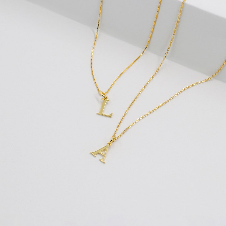 Initial necklace for women, letters necklace, personalized necklace, 14k gold filled, womens jewelry, name necklace, birthday gift image 2