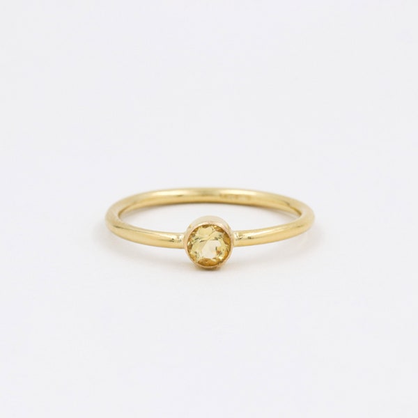 Anillo de citrino, piedra natural, oro o plata, anillo solitario, relleno de oro de 14k, plata maciza, piedra de nacimiento, joyería de citrino, anillo de mujer