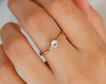 Rose quartz ring, gold ring, dainty ring, womens ring, gold filled, natural stone, sterling silver, promise ring, gift for her, small ring