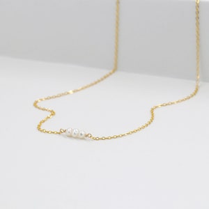 Ras du cou perle, collier perle, collier simple, or rempli 14k, argent massif, collier mariage, collier en or, une perle, bijou perle image 4