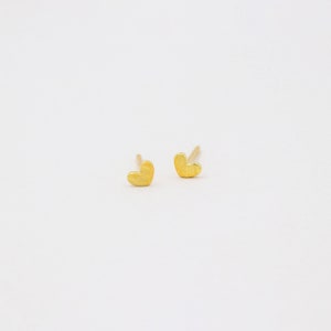 Heart earrings, minimalist studs, dainty studs, gold earrings, sterling silver, tiny earrings, women jewelry, simple earring, silver jewelry image 3