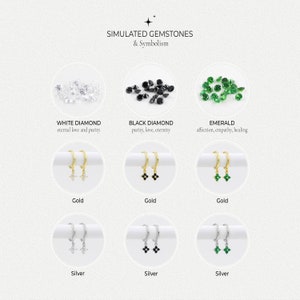 Ensemble boucles d'oreilles, boucles minimalistes, petite boucles, anneau oreille, argent massif, boucles diamant, puces d'oreilles image 7