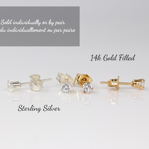 Natural stones studs, birthstone earrings, small earrings, sterling silver, 14k gold filled, delicate earrings, 2-6mm studs, silver jewelry image 4